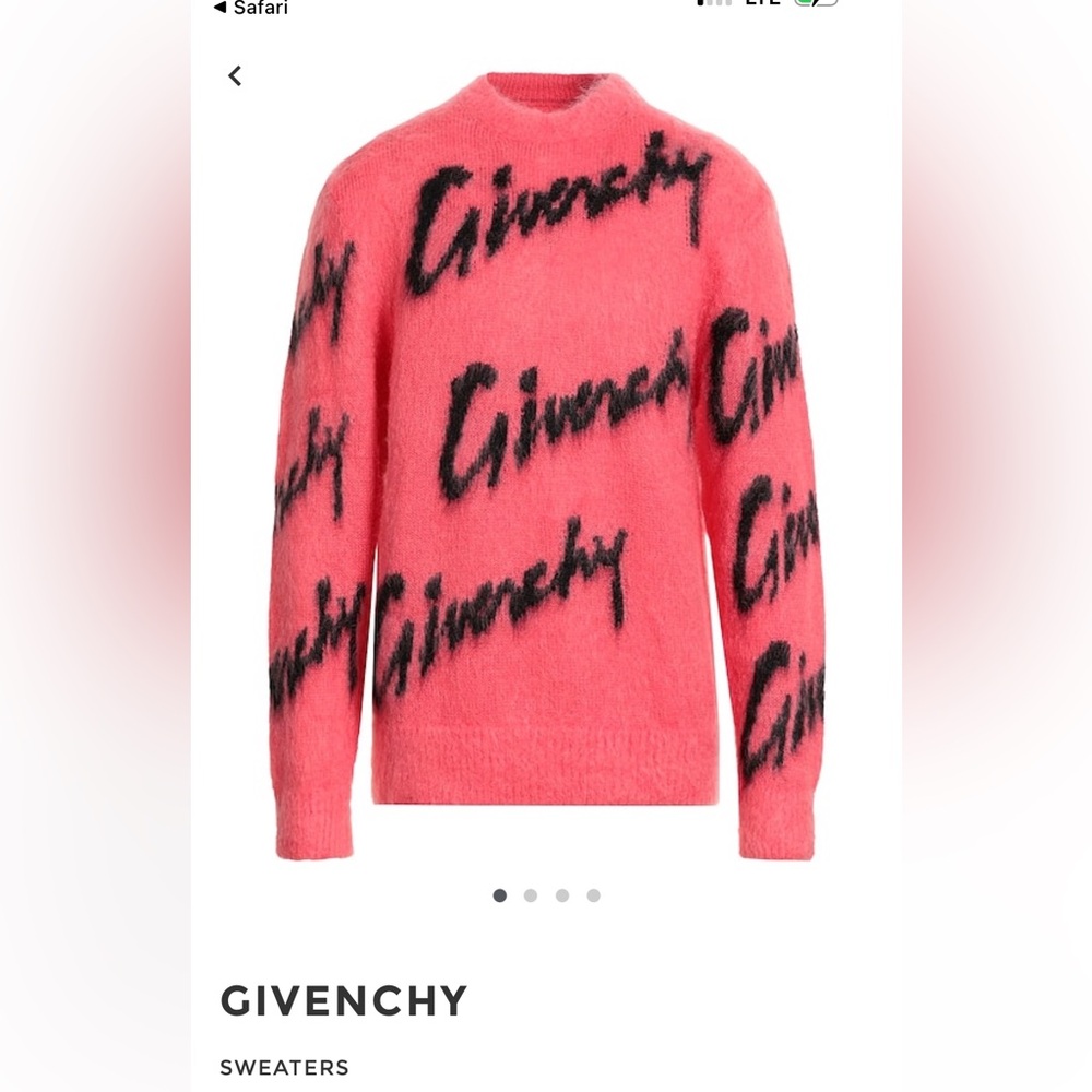 Givenchy Pink and Black Crew Neck Sweater with Minimalist Design